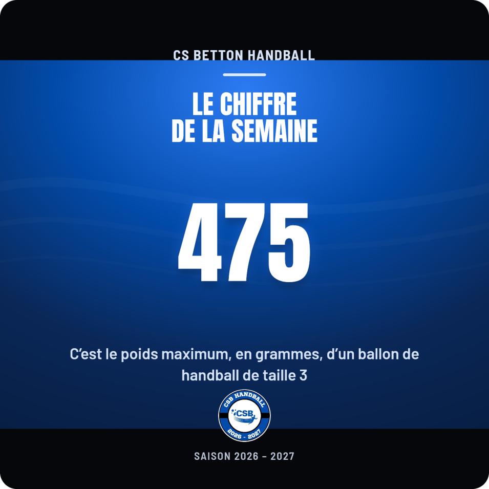 🤾♂️ LE CHIFFRE DE LA SEMAINE : 475 ! 🔵⚪